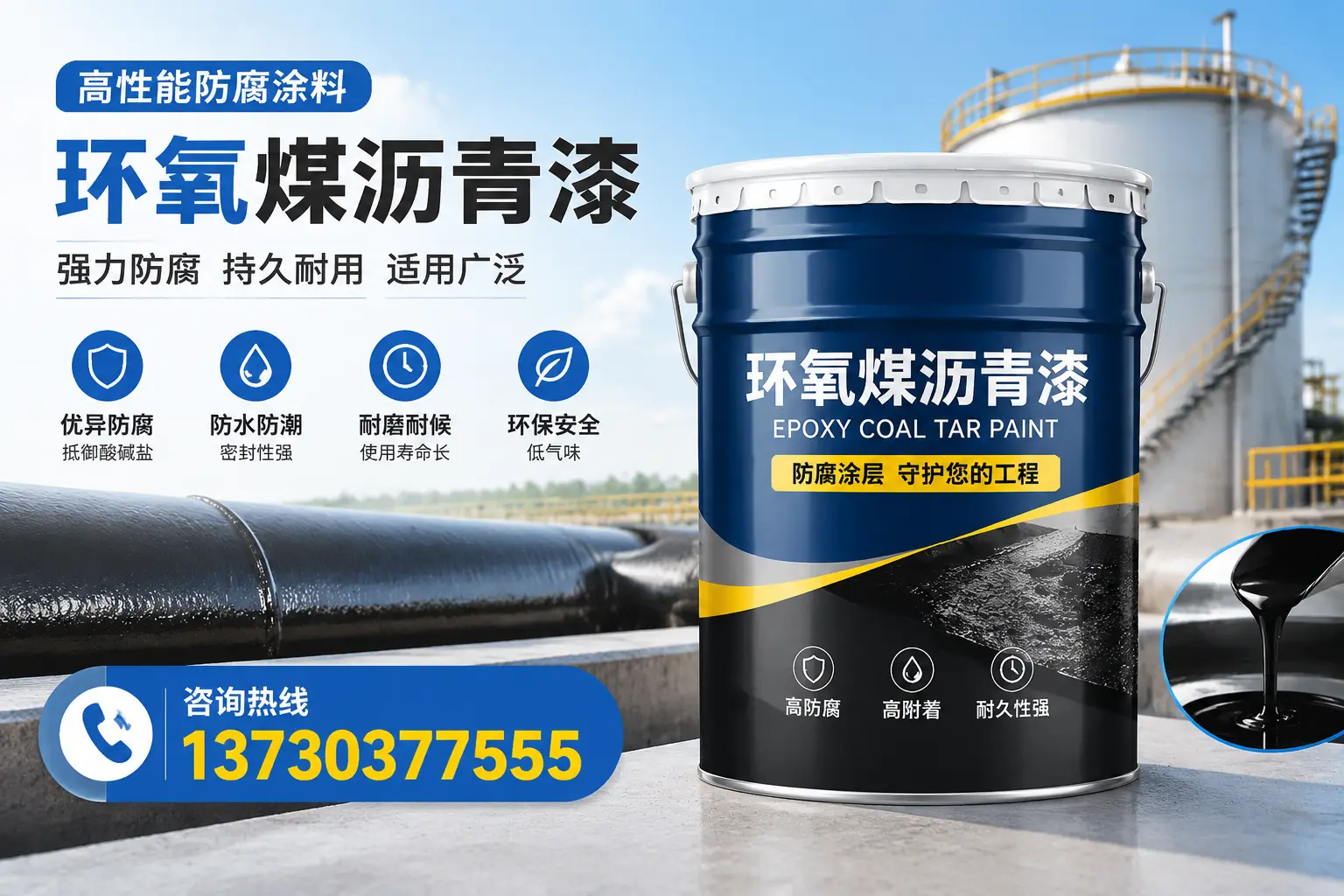 环氧煤沥青漆的耐久性分析，适合郴州的使用场景